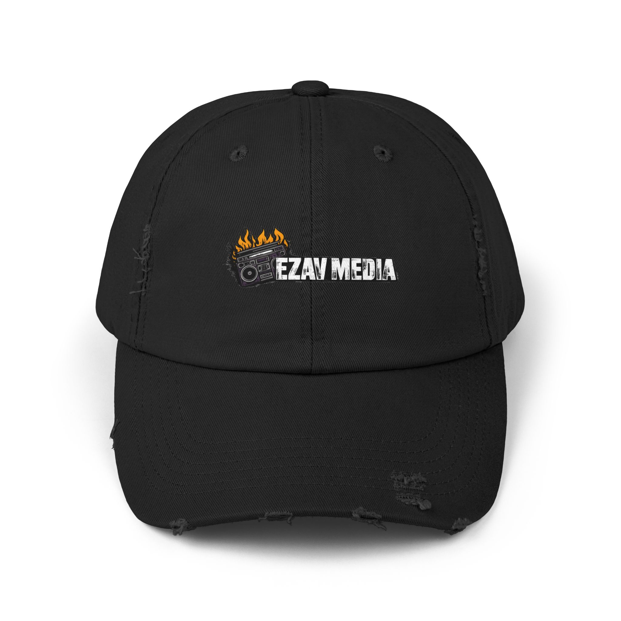 Distressed Cap EZAV MEDIA Embroidered Hat - Image 5